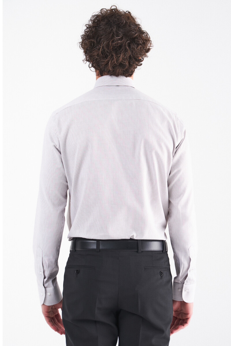 Erkek Kahve Pamuk Regular Fit Klasik Gömlek - 2