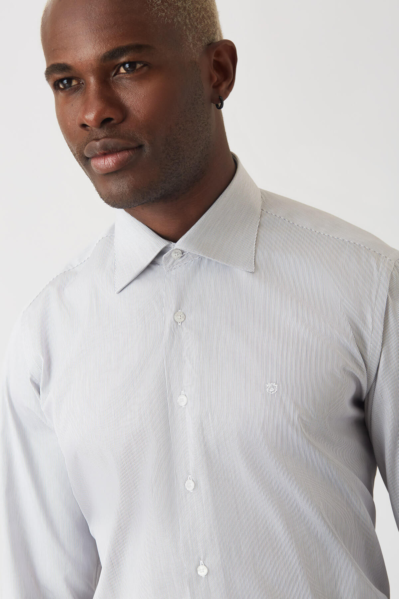 Erkek Kahve Pamuk Regular Fit Şık Klasik Gömlek - 2