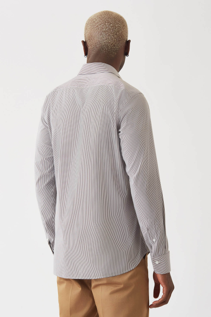 Erkek Kahve Pamuk Regular Fit Uzun Kol Klasik Gömlek - 2