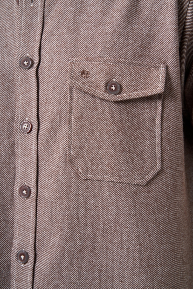 Erkek Kahve Regular Fit Oduncu Tarzı Uzun Kol Gömlek - 3