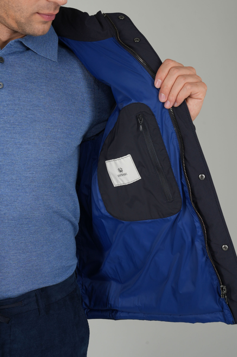 Erkek Kapşonlu Şişme Mont Lacivert - 4