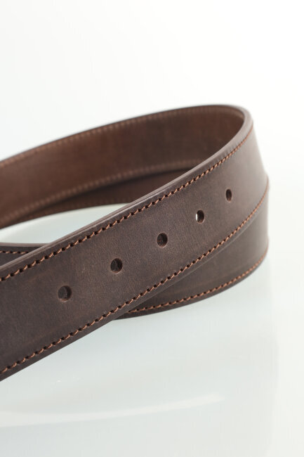 Erkek Kenar Dikişli Tokalı Kahve Kemer - 3