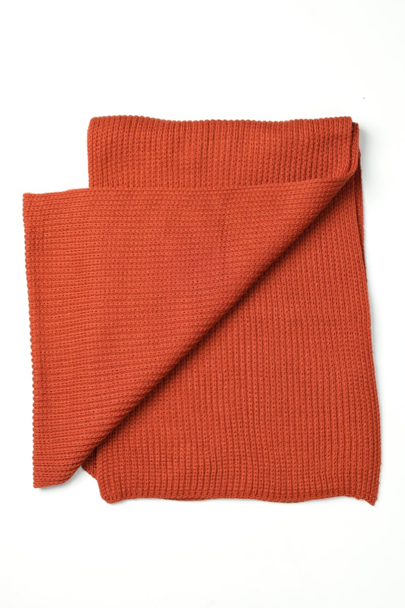 Erkek Kiremit Düz Bere Kaşkol Seti - 3