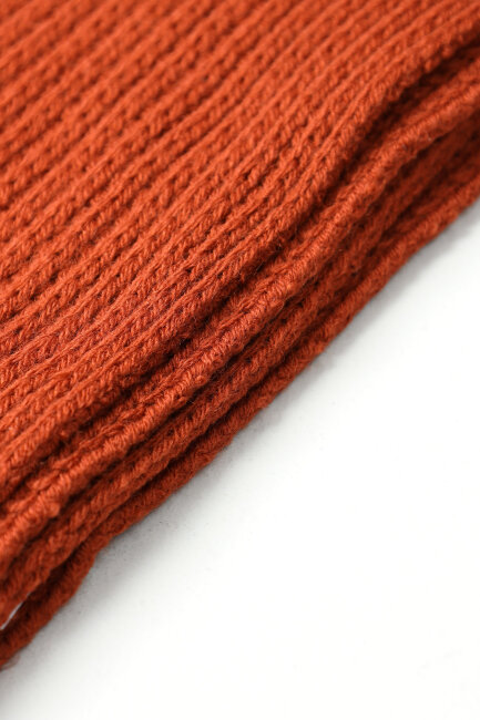 Erkek Kiremit Düz Bere Kaşkol Seti - 8