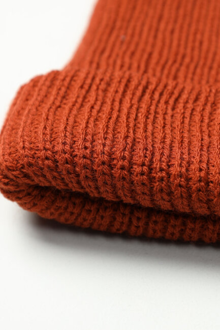 Erkek Kiremit Düz Bere Kaşkol Seti - 6