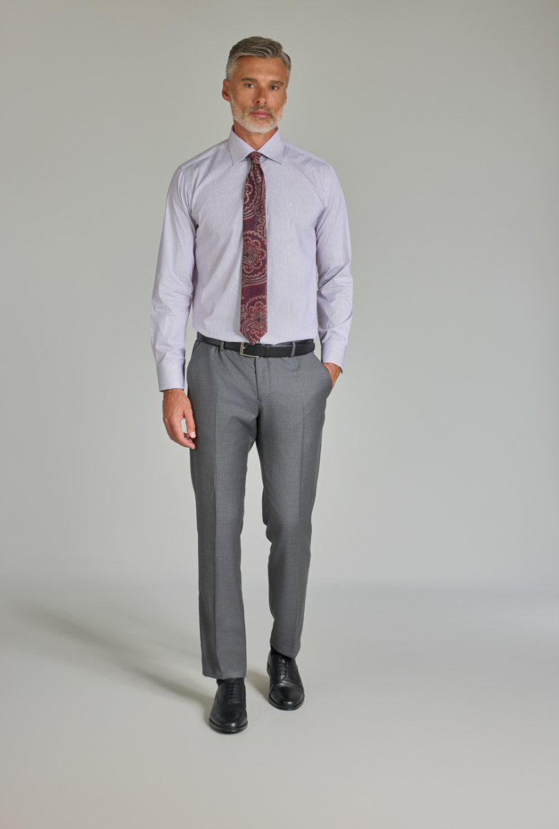 Erkek Kırmızı Pamuk Regular Fit Ofis Tarzı Klasik Gömlek - 1