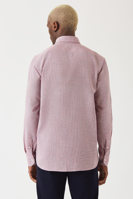 Erkek Kırmızı Pamuk Regular Fit Spor Gömlek (1)