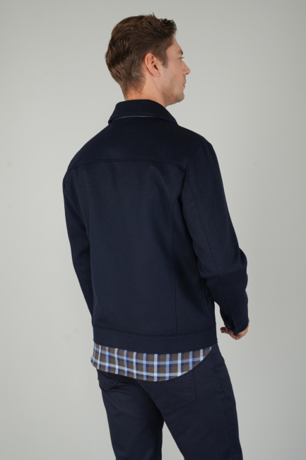 Erkek Kısa Kaşe Mont Lacivert (1)