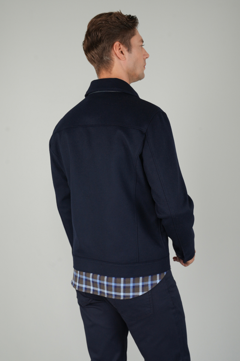 Erkek Kısa Kaşe Mont Lacivert (1)