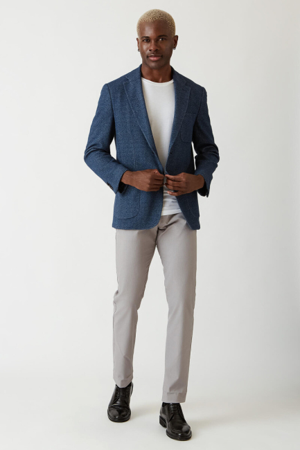 Erkek Lacivert 6 Drop Platinum Ceket - 5