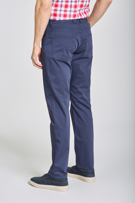 Erkek Lacivert Chino Pamuklu 5 Cepli Spor Pantolon (1)