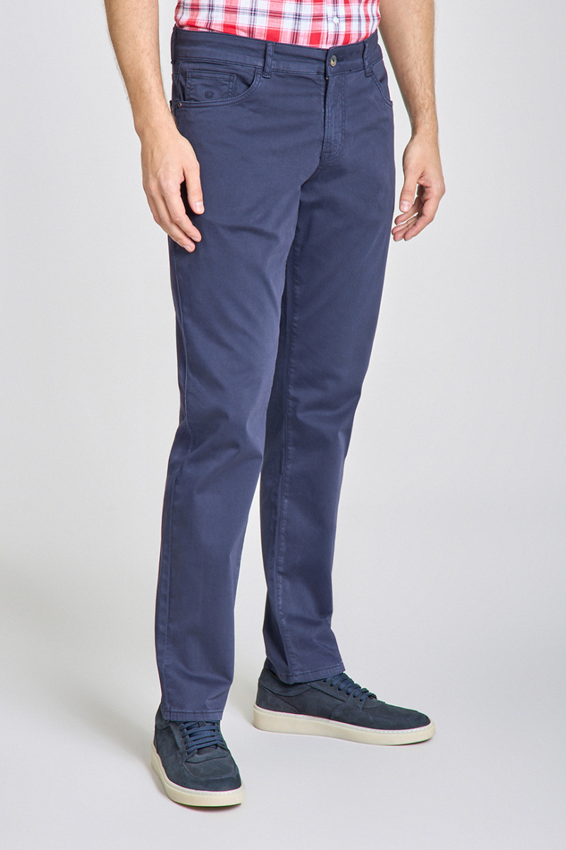 Erkek Lacivert Chino Pamuklu 5 Cepli Spor Pantolon - 1