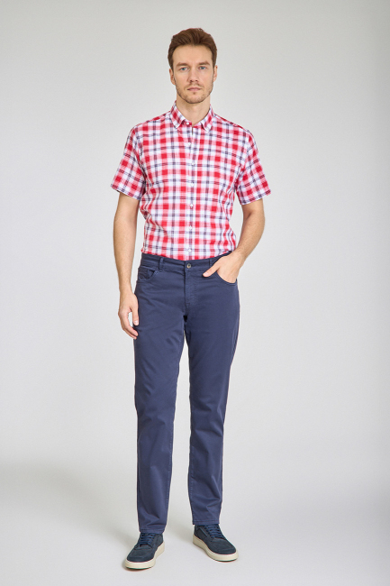 Erkek Lacivert Chino Pamuklu 5 Cepli Spor Pantolon - 6