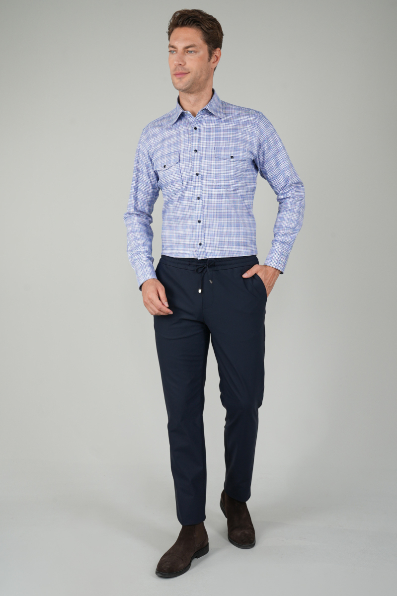 Lacivert Jagger Lastikli Rahat Erkek Pantolon - 5