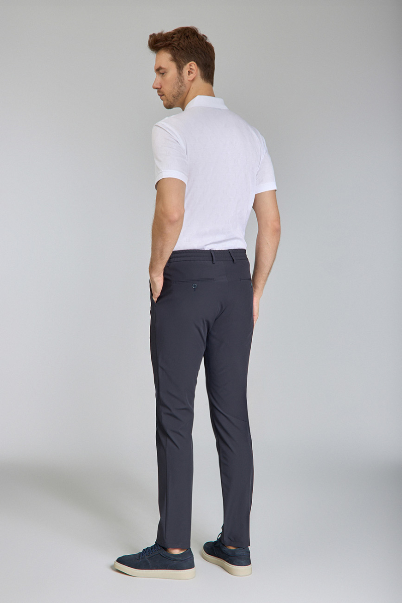 Erkek Lacivert Jogger Cepli Lastikli Rahat Spor Pantolon - 5