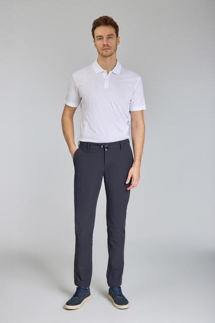 Erkek Lacivert Jogger Cepli Lastikli Rahat Spor Pantolon