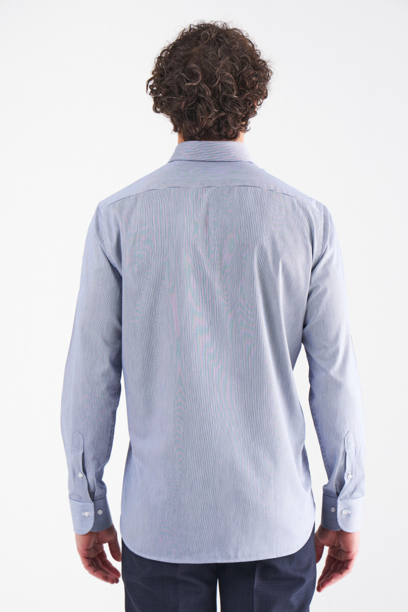 Erkek Lacivert Pamuk Regular Fit Klasik Gömlek - 2