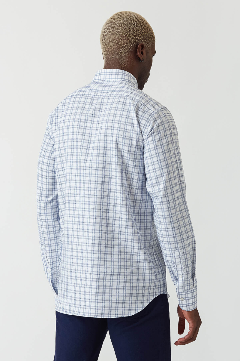 Erkek Lacivert Paşa Yaka Regular Fit Şık Spor Gömlek - 2