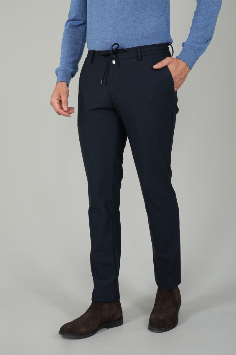 Erkek Lastikli Bağcıklı Spor Jagger Lacivert Pantolon