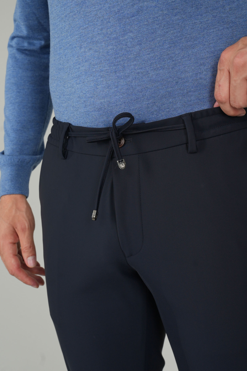 Erkek Lastikli Bağcıklı Spor Jagger Lacivert Pantolon - 3