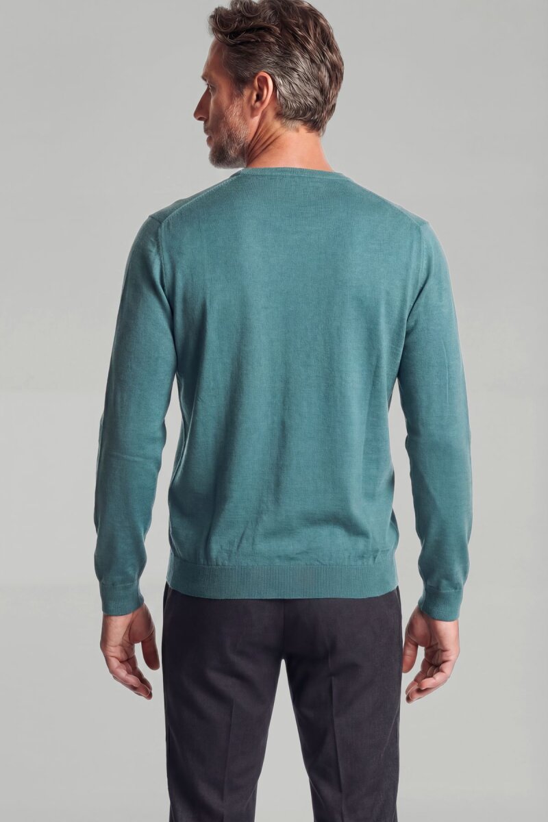 Erkek Mint Bisiklet Yaka Yün Triko - 2