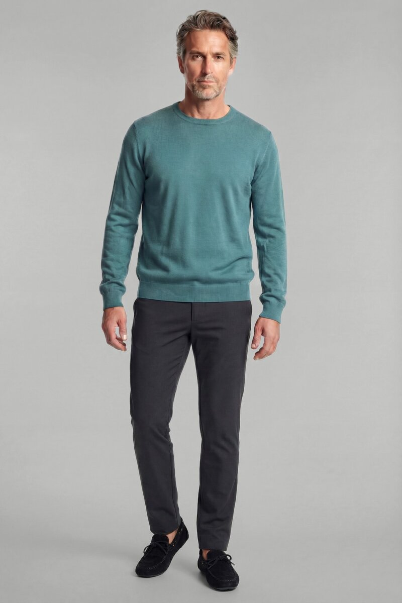 Erkek Mint Bisiklet Yaka Yün Triko - 4