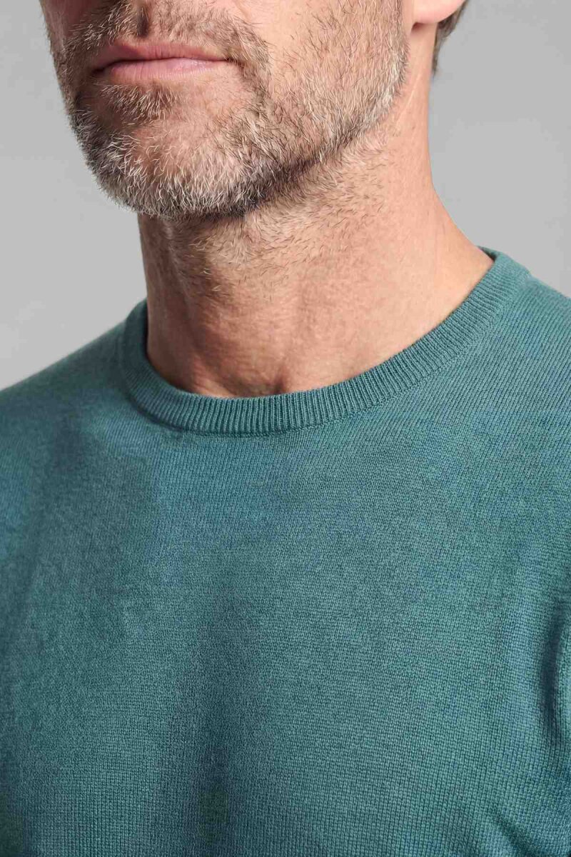 Erkek Mint Bisiklet Yaka Yün Triko - 3