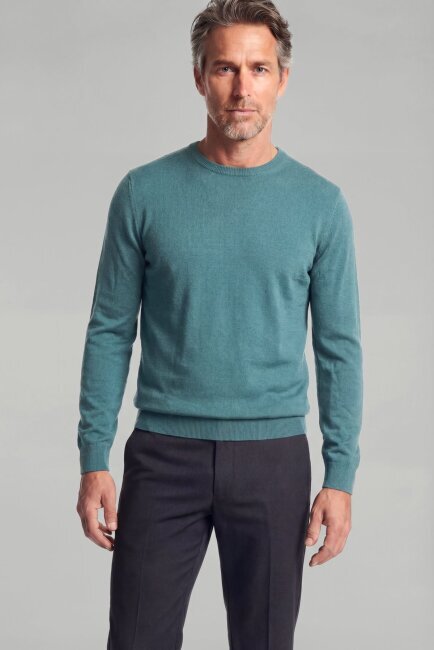 Erkek Mint Bisiklet Yaka Yün Triko - 1