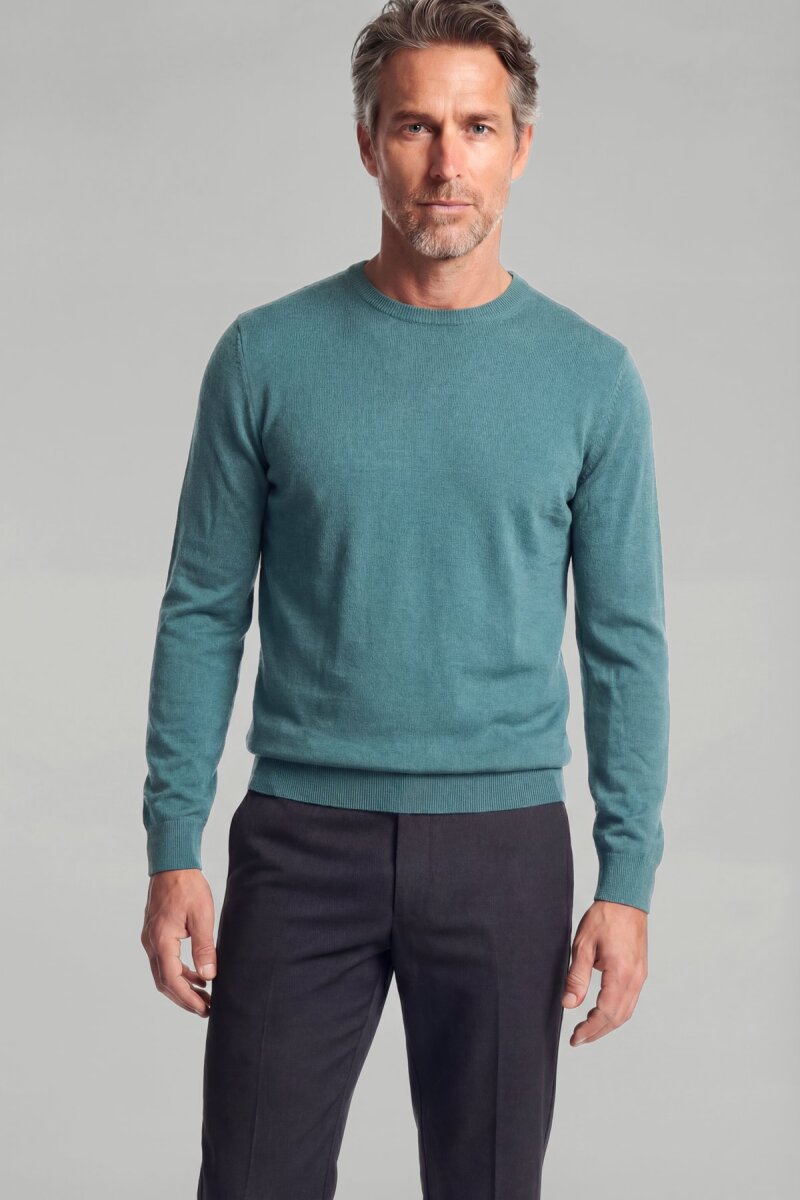 Erkek Mint Bisiklet Yaka Yün Triko - 1