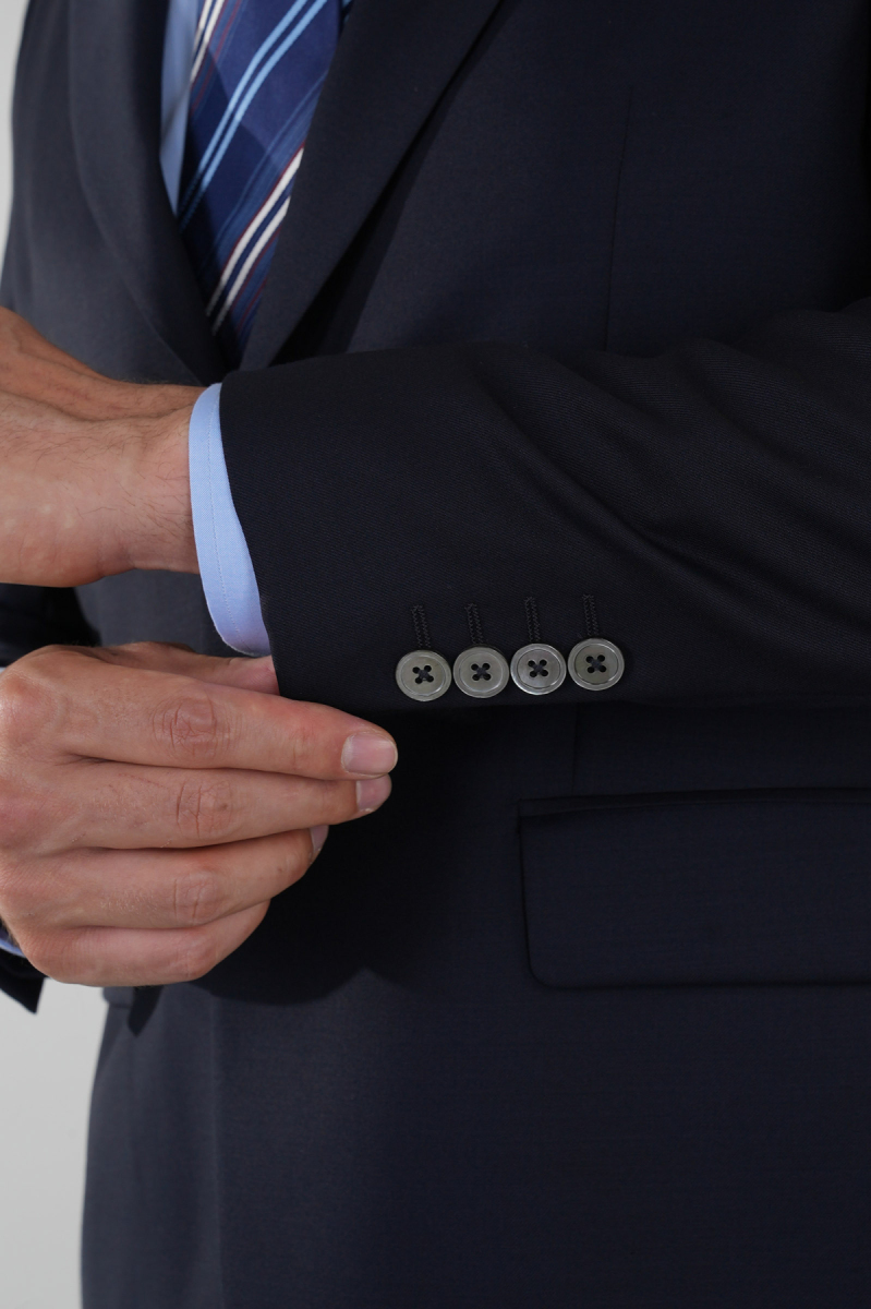 Erkek Mono Yaka 4 Drop Takım Elbise Lacivert - 3