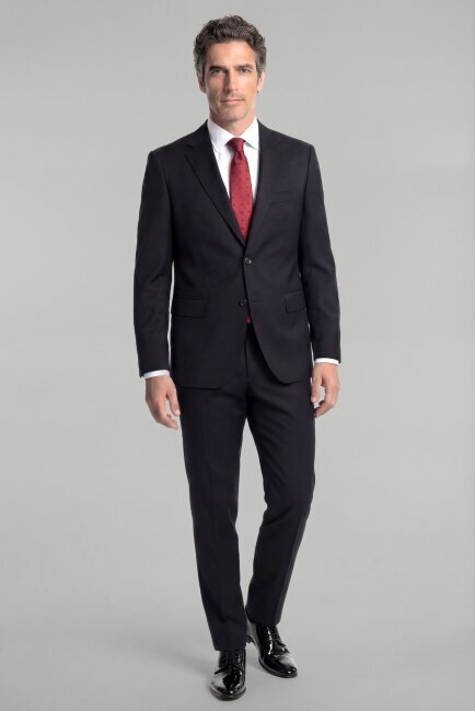 Erkek Mono Yaka 4 Drop Takım Elbise Sıyah - 3