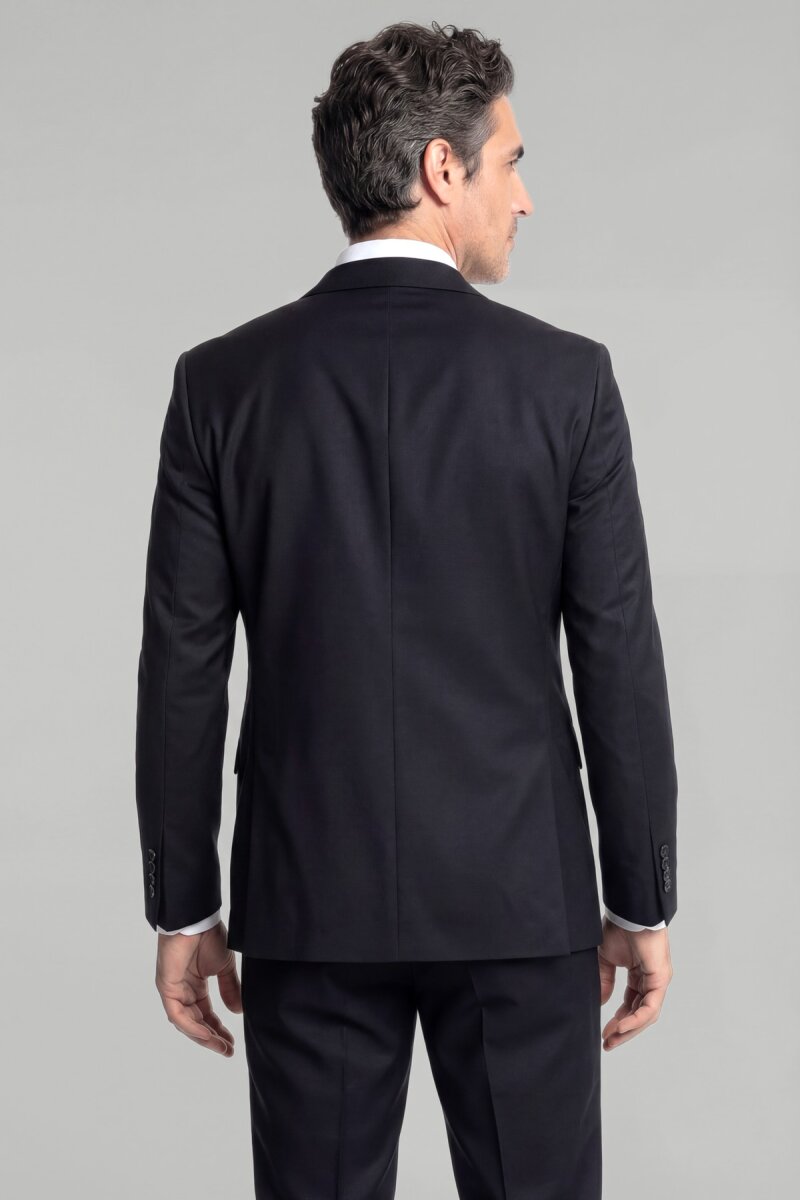 Erkek Mono Yaka 4 Drop Takım Elbise Sıyah - 2