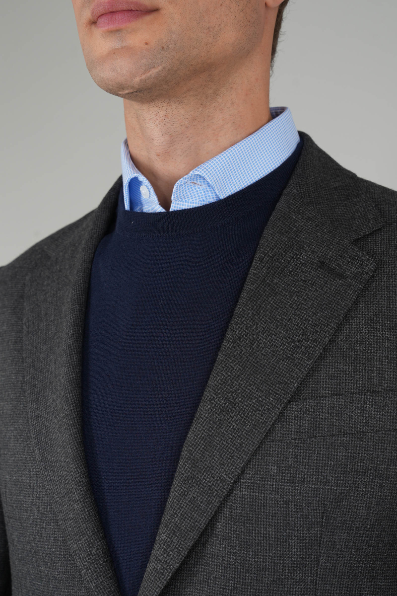 Erkek Mono Yaka Çift Yırtmaçlı 6 Drop Antrasit Takım Elbise - 3