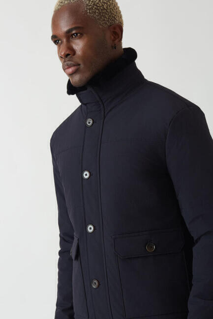 Erkek Mont Lacivert - 4