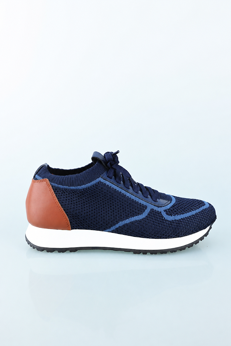 Lacivert Deri Sneaker Nubuk Ayakkabı - 2