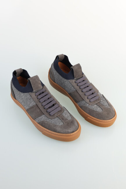 Erkek Örme Sneaker Spor Ayakkabı Gri - 1