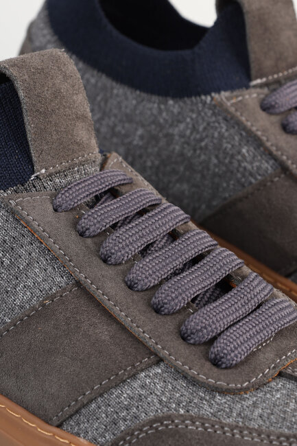 Erkek Örme Sneaker Spor Ayakkabı Gri - 2