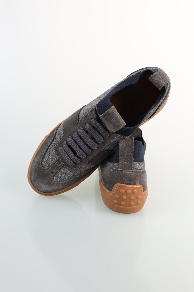 Erkek Örme Sneaker Spor Ayakkabı Gri - 4