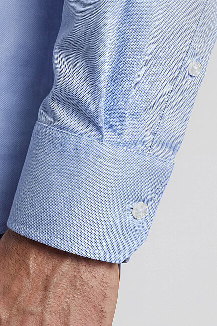 Erkek Oxford Spor Pamuk Mavi Gömlek - 4
