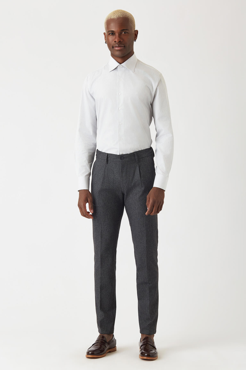 Erkek Pamuk Regular Fit Basic Klasik Gömlek - 4