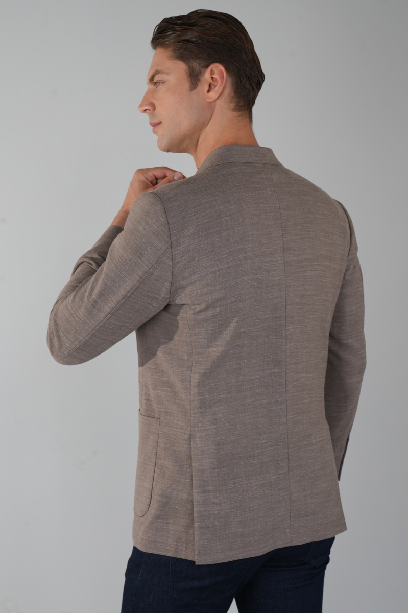 Erkek Platinum Regular Fit Torba Cep Yün Ceket Bej - 2