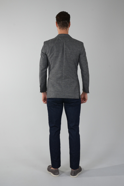 Erkek Platinum Regular Fit Torba Cep Yün Ceket Siyahh (1)