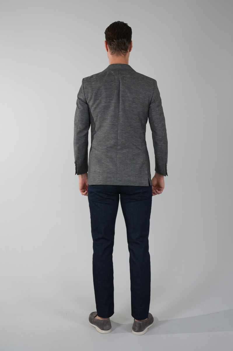 Erkek Platinum Regular Fit Torba Cep Yün Ceket Siyahh - 2