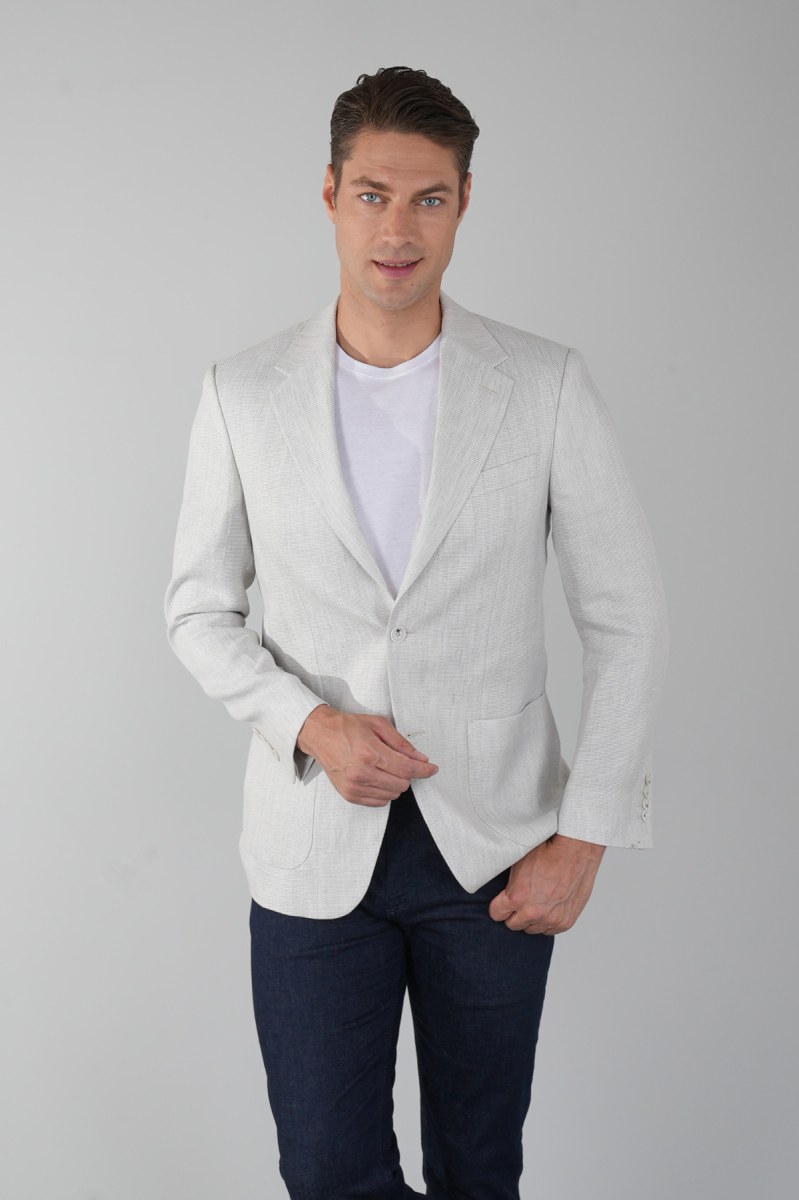 Erkek Platinum Regular Fit Yün Ceket Taş