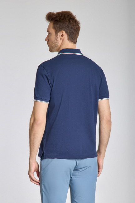 Erkek Polo Yaka Düğmeli Tshirt Lacivert - 5