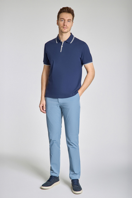 Erkek Polo Yaka Düğmeli Tshirt Lacivert - 4