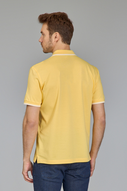 Erkek Polo Yaka Düğmeli Tshirt  Sarı - 3