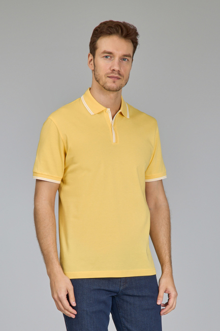 Erkek Polo Yaka Düğmeli Tshirt  Sarı - 5