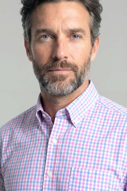 Erkek Regular Fit Kısa Kol Paşa Yaka Tek Cep Pamuk Pembe Gömlek - 4