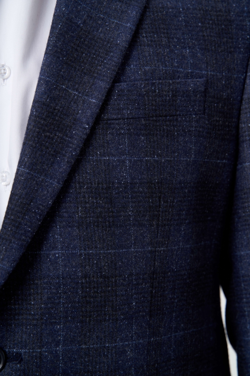 Erkek Regular Fit Lacivert Mono Yaka Ceket - 3